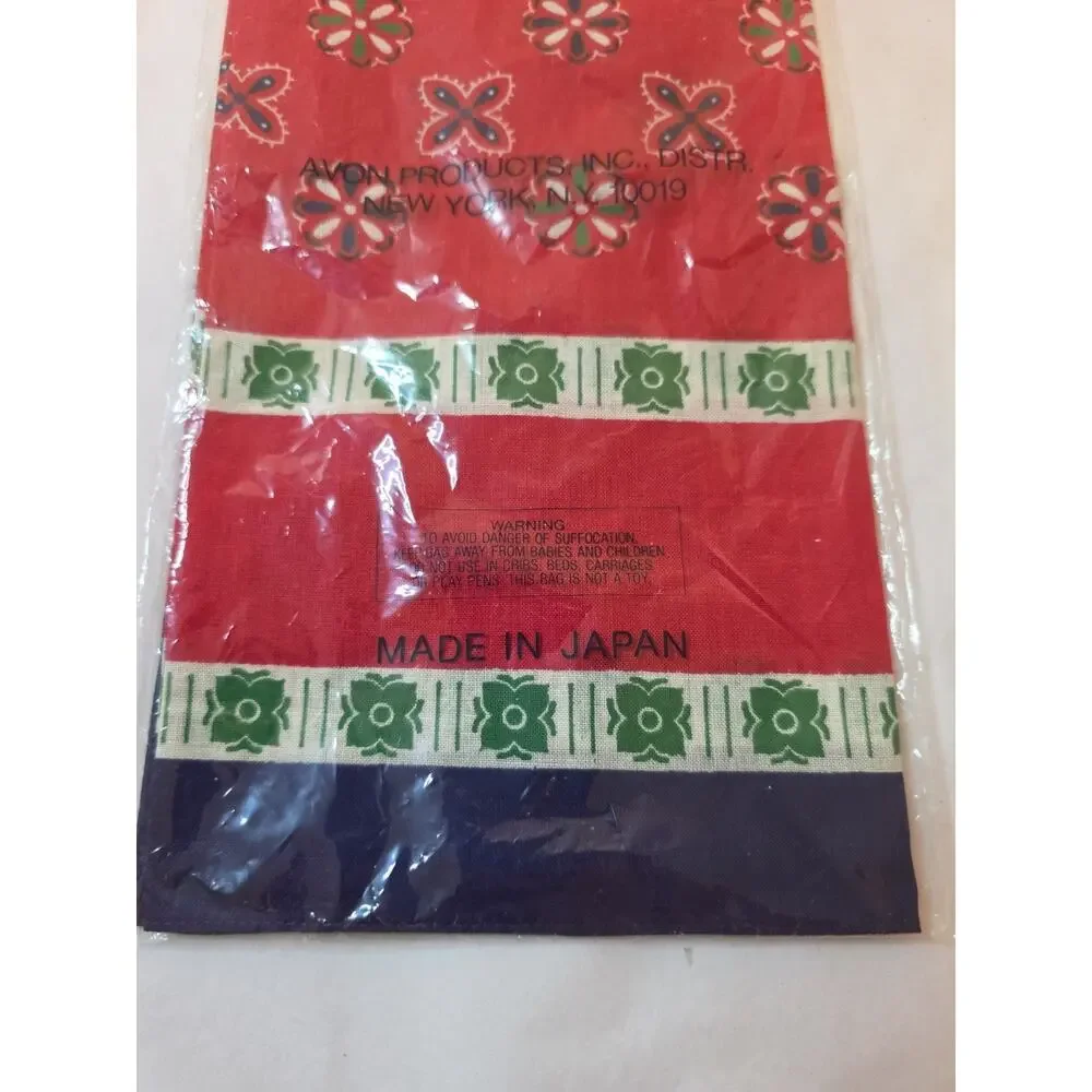 NEW Vintage Avon Sweet Honesty Red Blue Scarf Bandana 21